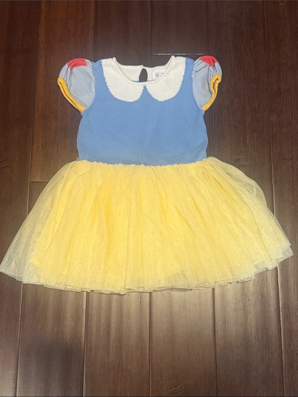 Baby GAP & Disney Snow White Blue, Yellow and Red Knit & Tulle Princess Dress 3T